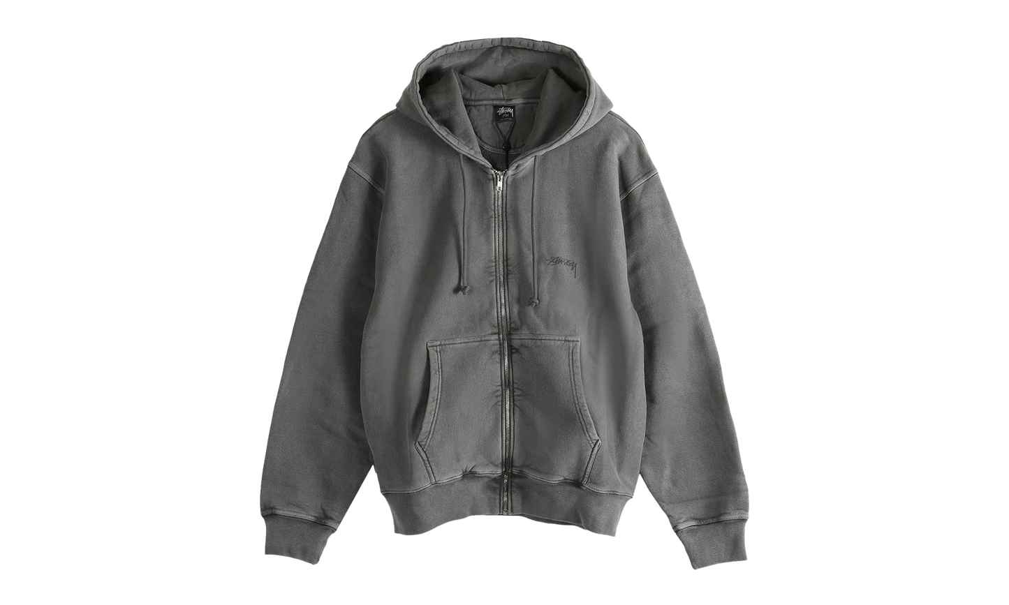 Smooth Stock Pig Dyed Zip Hoodie "BLACK" 1975021 BLAC