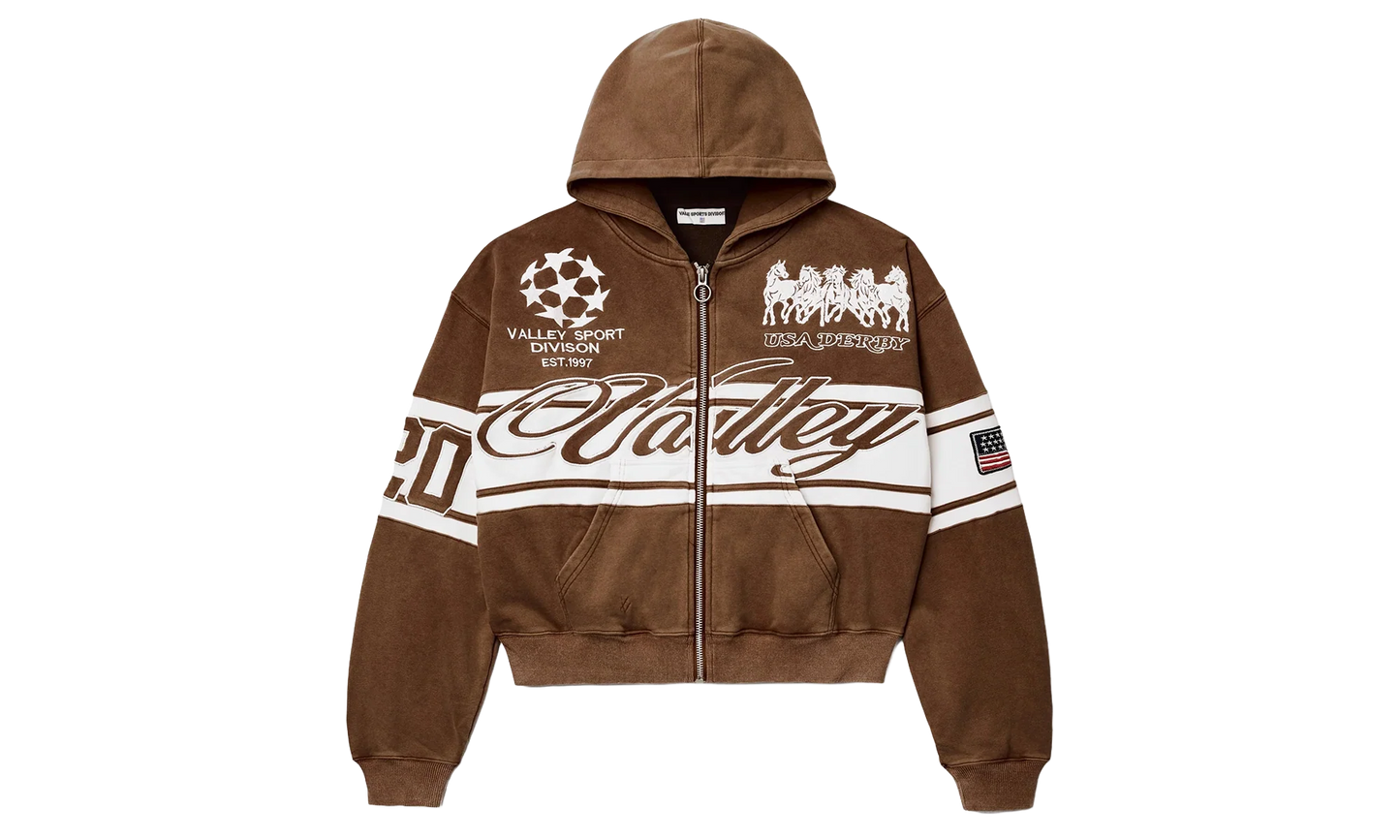 Cursive Zip-Up "Brown" VAL38