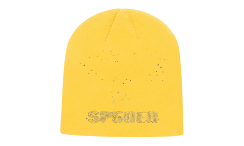 Rhinestone Skully Beanie "Yellow" SP5der370