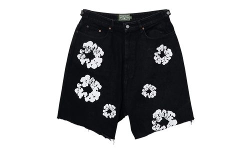 The Cotton Wreath Denim Shorts "Black White" DT401