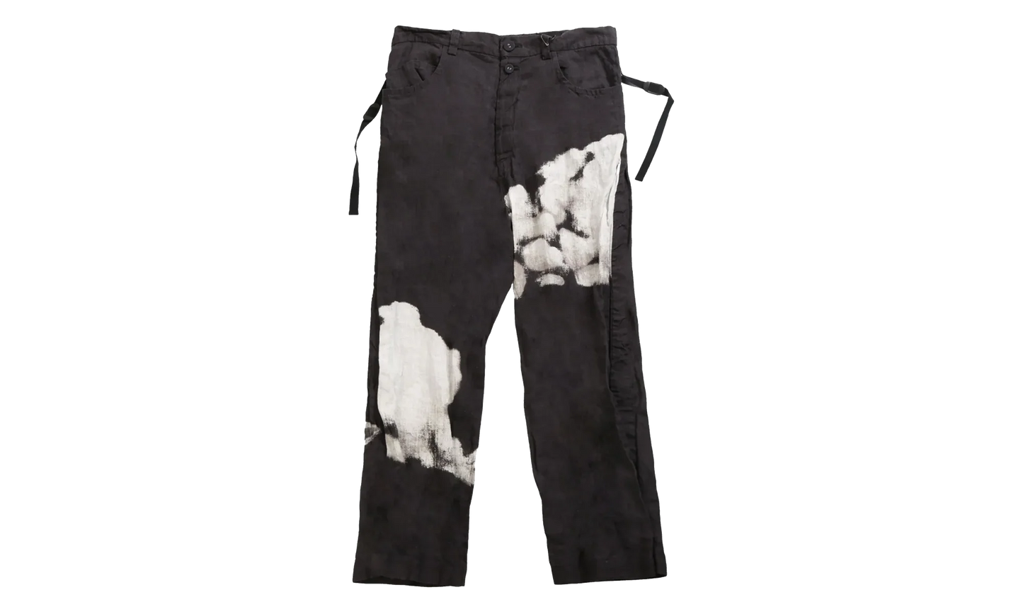 Printed Linen Trouser "Black Base" UC1E4501 1 BLAC