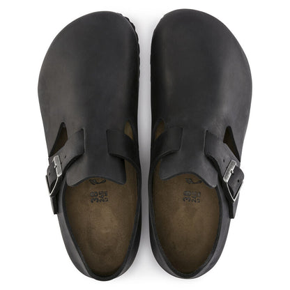 London Oiled Leather Classic Footbed in Black