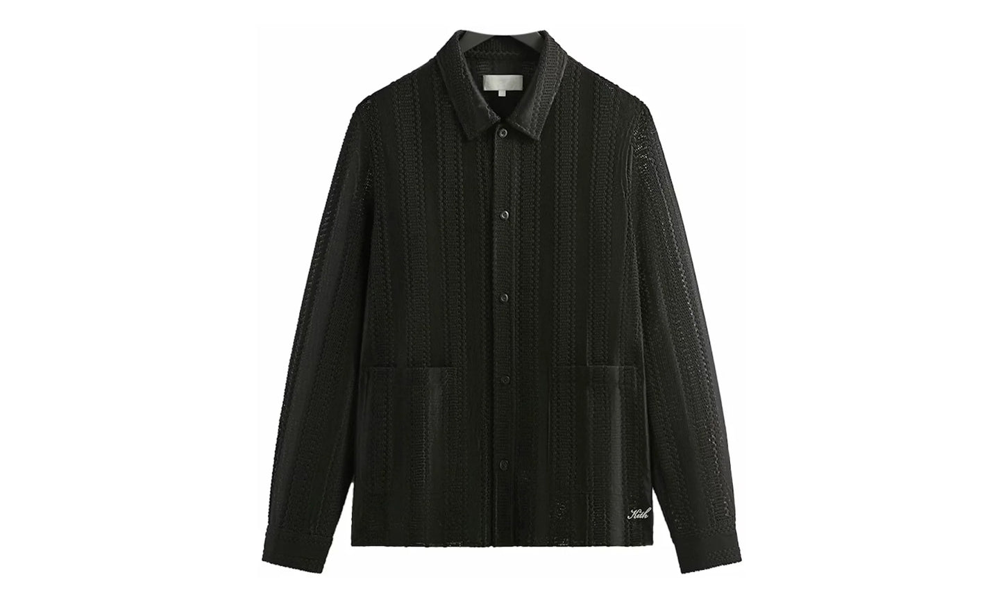 Ladder Lace Boxy Collared Overshirt "Black" KITH37