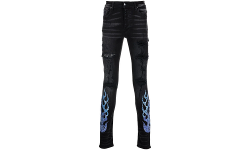 BANDANA FLAME JEAN AGED "BLACK BLUE" PS22MDS192 BLACK BLUE