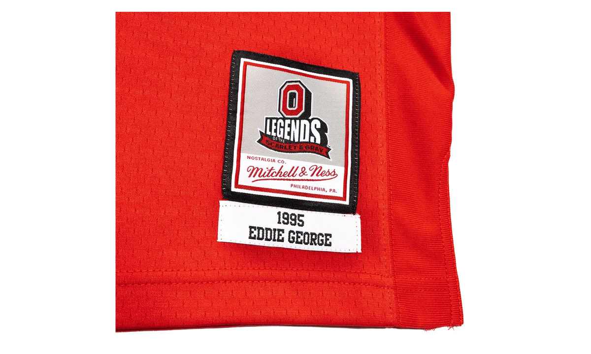 NCAA Eddie George Dark Football Jersey "1995 Ohio State - University Red" LGJY3234 OST95EGRUNRD