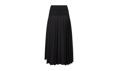 Long Layered Pleated Skirt WMNS "Off Black" S62MI0036 M35436 899