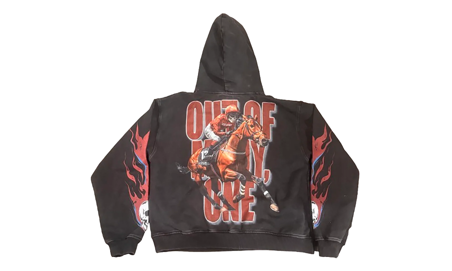Thoroughbred Hoodie "Black Wash" GS012