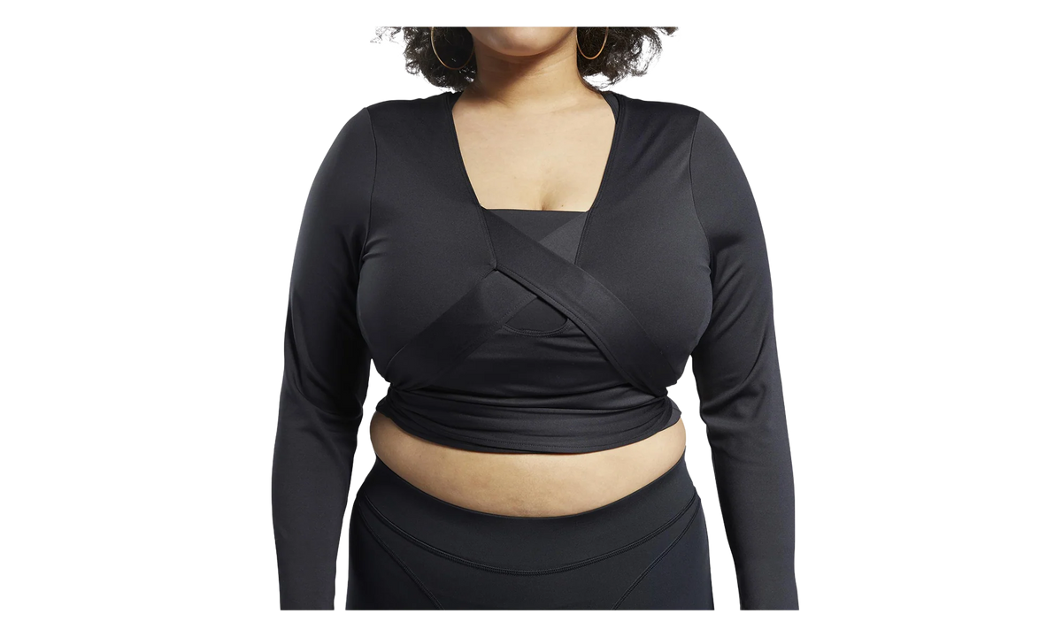 Cardi B Longsleeve Top WMNS "Black (Plus Size)" H48425