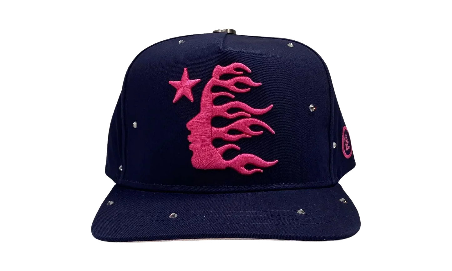 OG Logo Rhinestone Fitted Hat "Navy / Pink" HSR129
