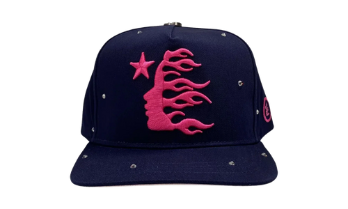 OG Logo Rhinestone Fitted Hat "Navy / Pink" HSR129