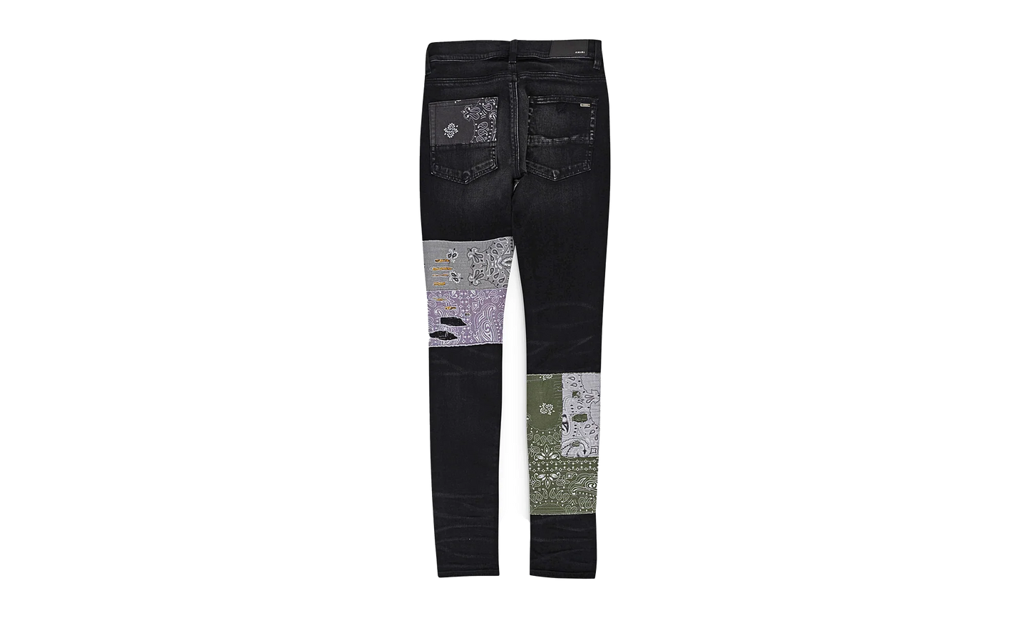 BANDANA ART PATCH JEAN "Aged Black" PF22MDS021