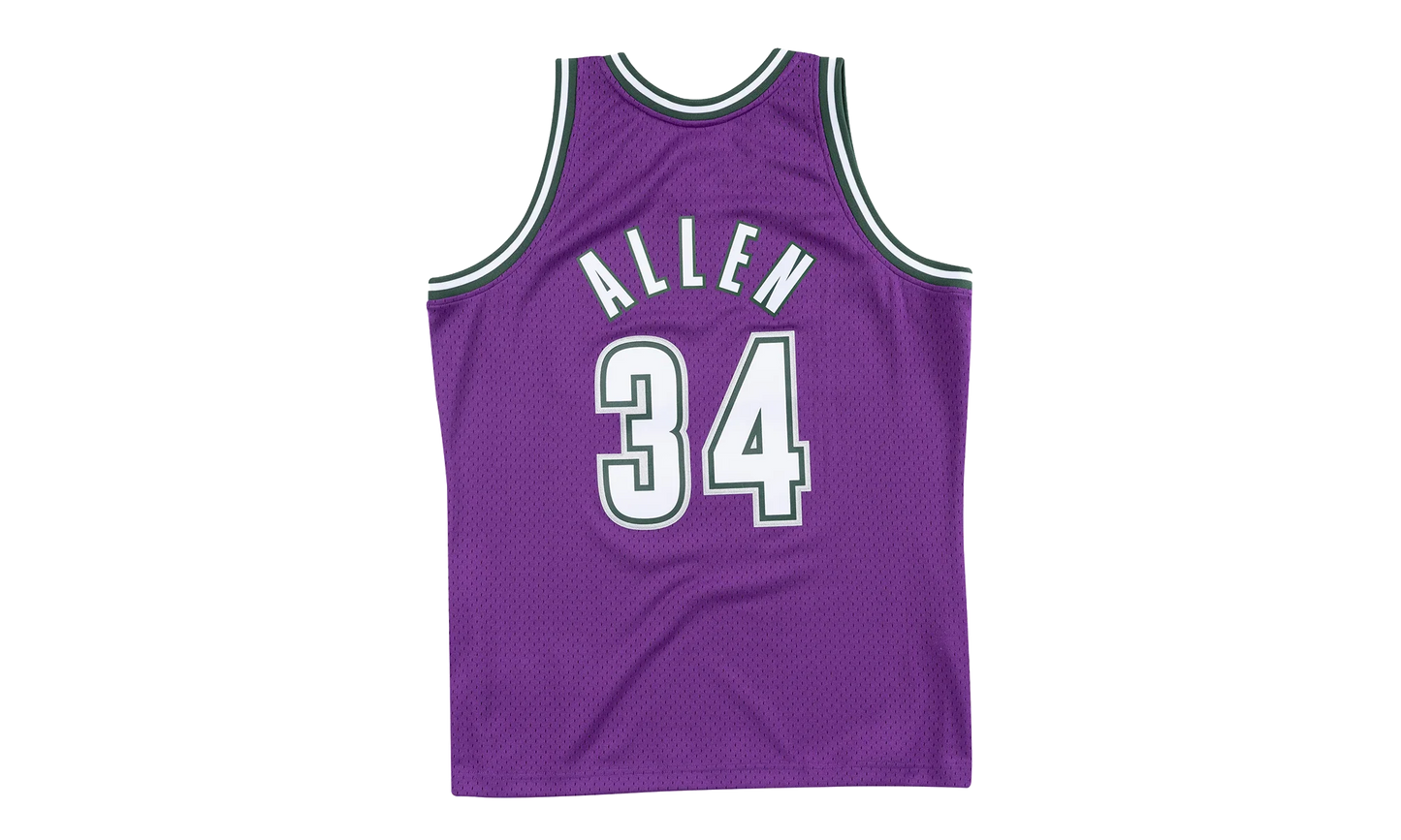 NBA Ray Allen Swingman Road Jersey "2000 Milwaukee Bucks - Purple" SMJYAC18014 MBUPURP00RAL