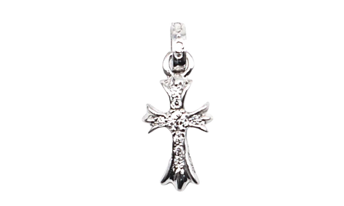 Diamonds Babyfat Cross Charm "18K White Gold" CHRM0813