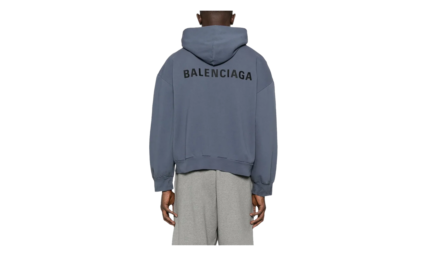 Back Zip Up Hoodie Regular Fit "Faded Dark Blue / Black" 803264 TTVG1 3364