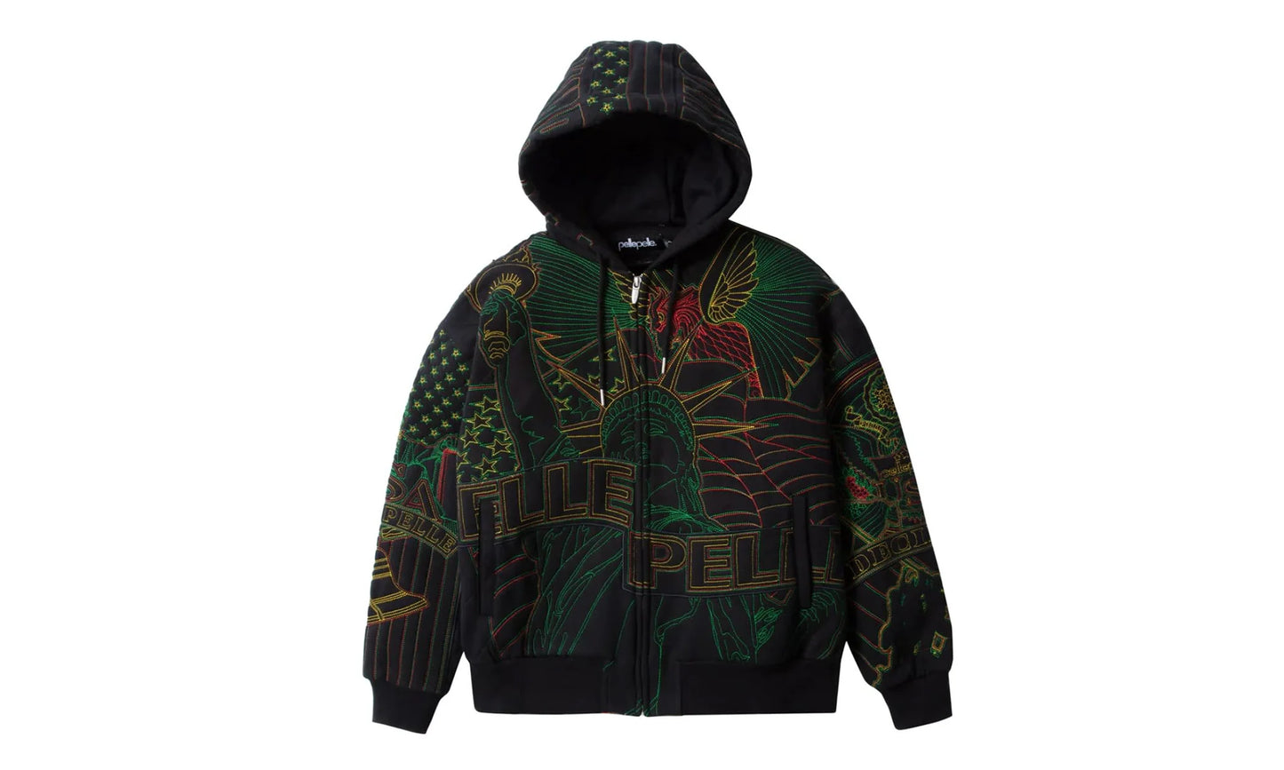 Monument Zip Up Hoodie "Pelle Pelle - Black" JLM8E92Q