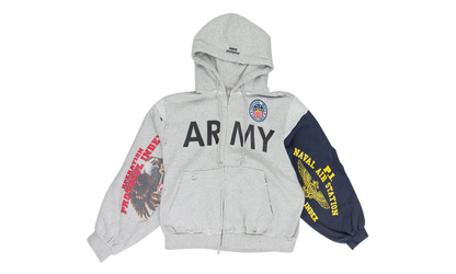 Reconstructed Zip Hoodie "Grey Melange" PI00007