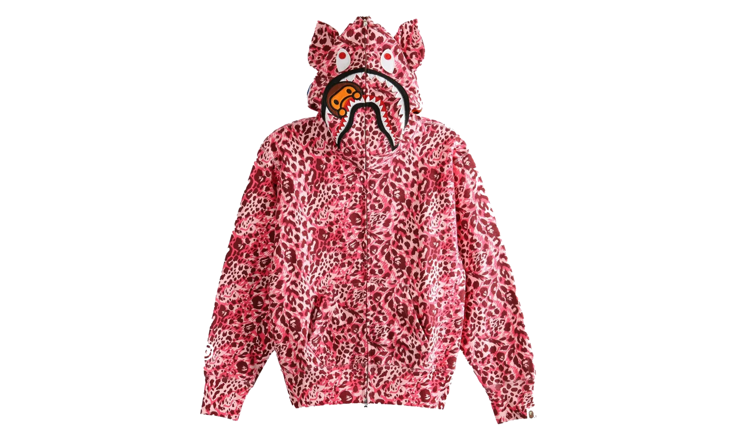 Wild Leopard Pattern Milo Shark Full Zip Hoodie WMNS "Pink Camo" 2L80215001 PNK