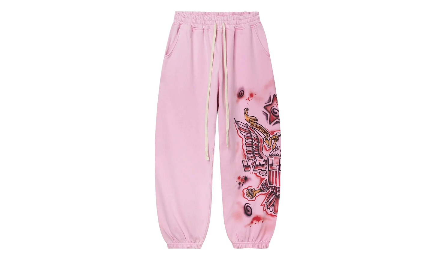 FLAG SWEATPANTS "Pink" VAL101