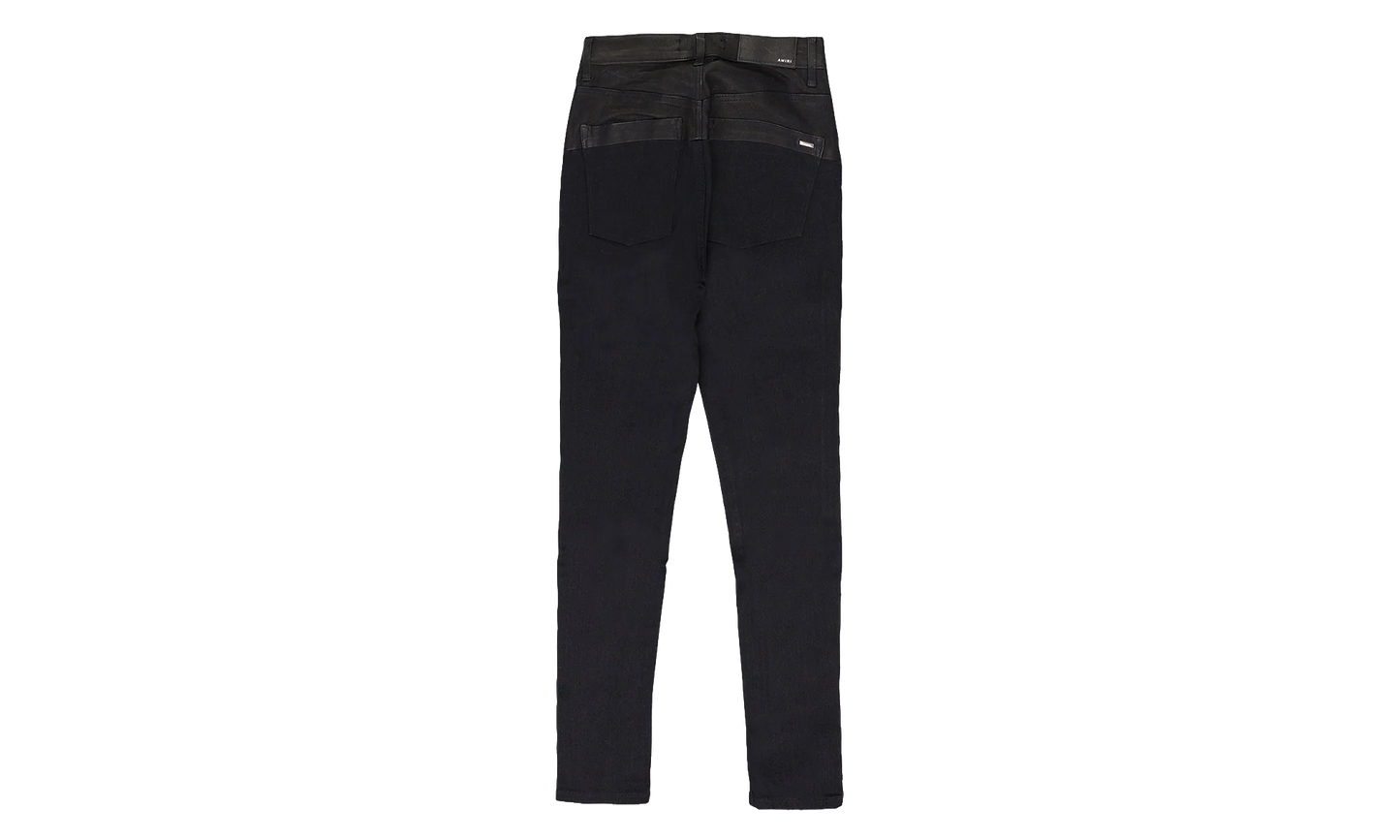 CONTRAST SKINNY W/ LEATHER "Aged Black/Black Leather" PS22WDS071