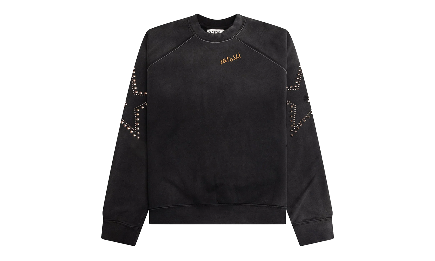Star Studded Oversized Crewneck "Black" SAT003