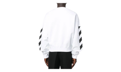 Diagonal Helvetica Oversized Sweatshirt "White" OMBA058C99FLE0010110