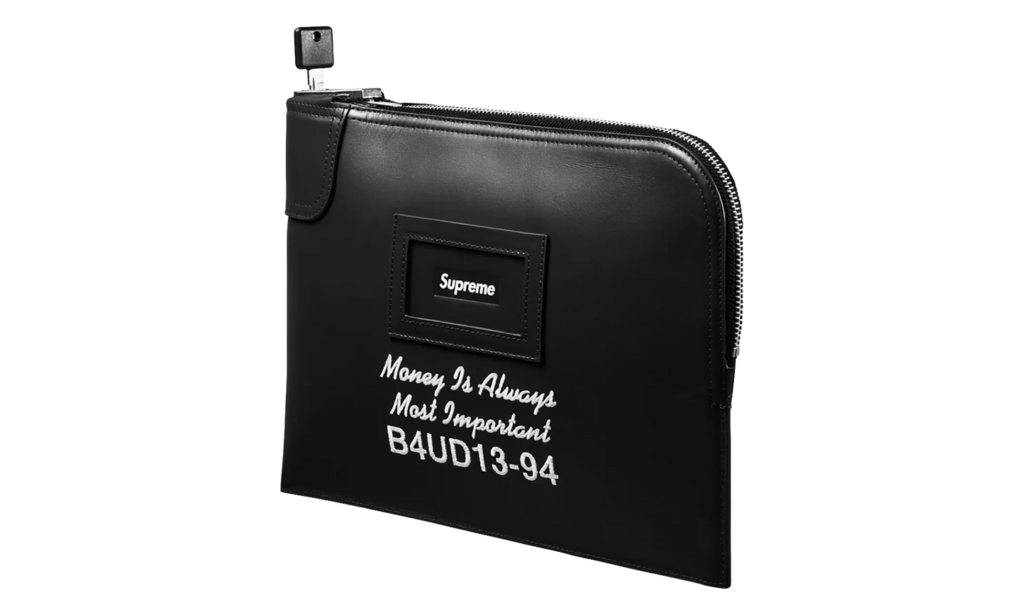 Leather Money Bag "FW25 - Black" SU27088