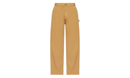 Button Up Zipper Straight Leg Trousers "Camel" MON52