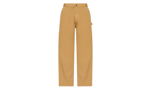 Button Up Zipper Straight Leg Trousers "Camel" MON52