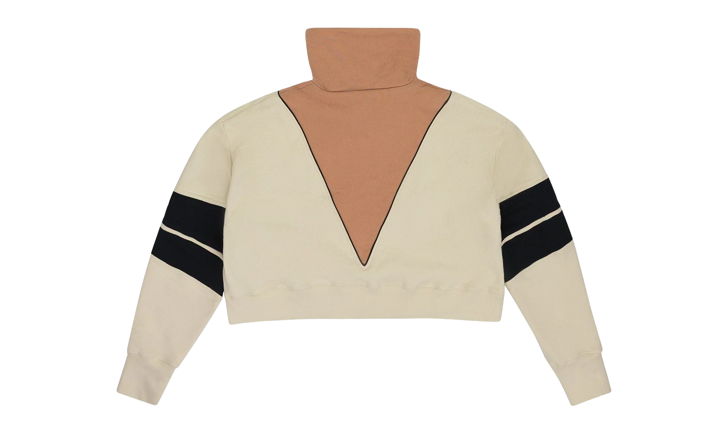Intarsia Crop Half Zip Sweater "Cream" OFW WTPS 0001