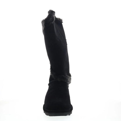 Bearpaw Sheilah 2139W-011 Womens Black Suede Slip On Casual Dress Boots
