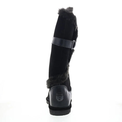 Bearpaw Sheilah 2139W-011 Womens Black Suede Slip On Casual Dress Boots