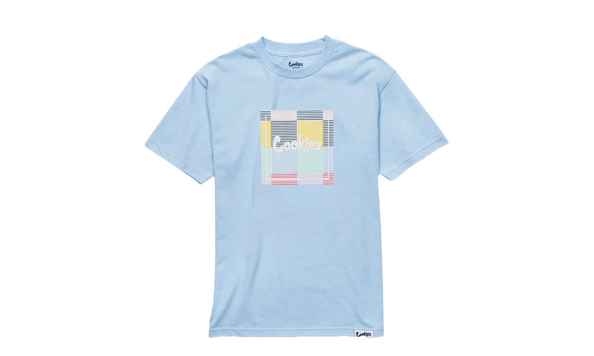 South Hampton Seersucker Patchwork Logo Tee Shirt "Blue" 1542T3860 PWB