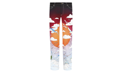 Casablanca Shell Print Denim Pants "White" MS20-TR-002