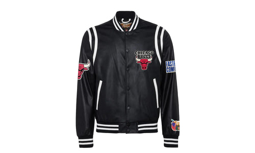 Chicago Bulls Vegan Leather Jacket "Black" NBA CHI BUL 103