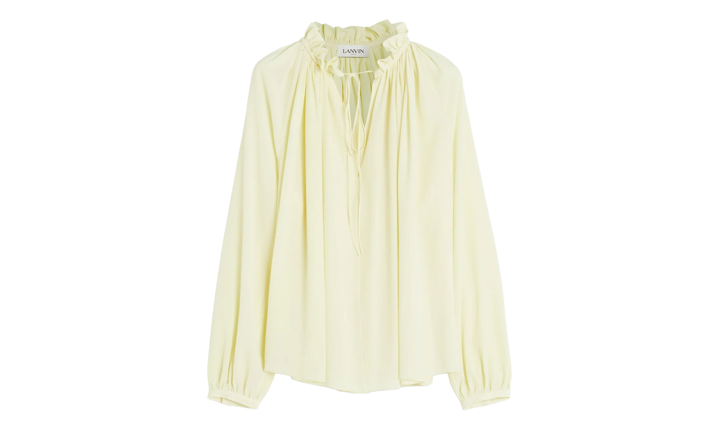 SILK FLARE SLEEVE BLOUSE "CITRON" RW TO0014 4868 P23 87