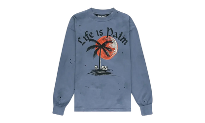 Sunset Palm Garment Dyed T-Shirt "Indigo Black" PMAB002F22JER0034910