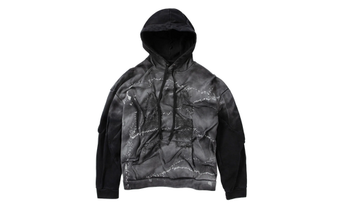 Gathered Thorn Window Hoodie "Black / Grey" CU6OFEQL