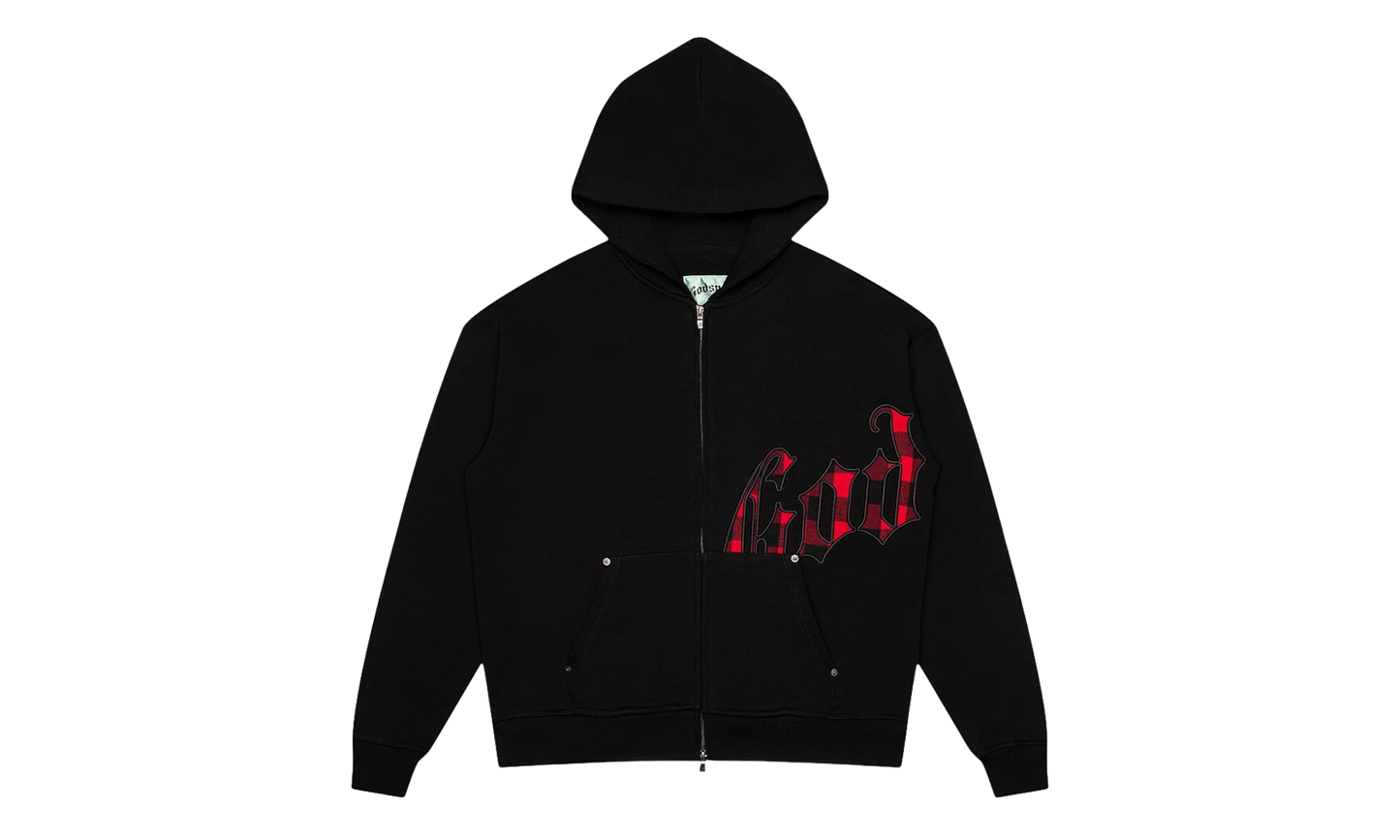 OG Logo Hoodie "Black Red Plaid" GS097