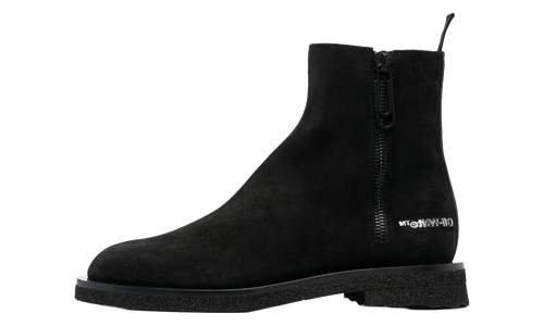 Suede Sponge Sole Ankle Boot "Black" OMID011F22LEA0011010