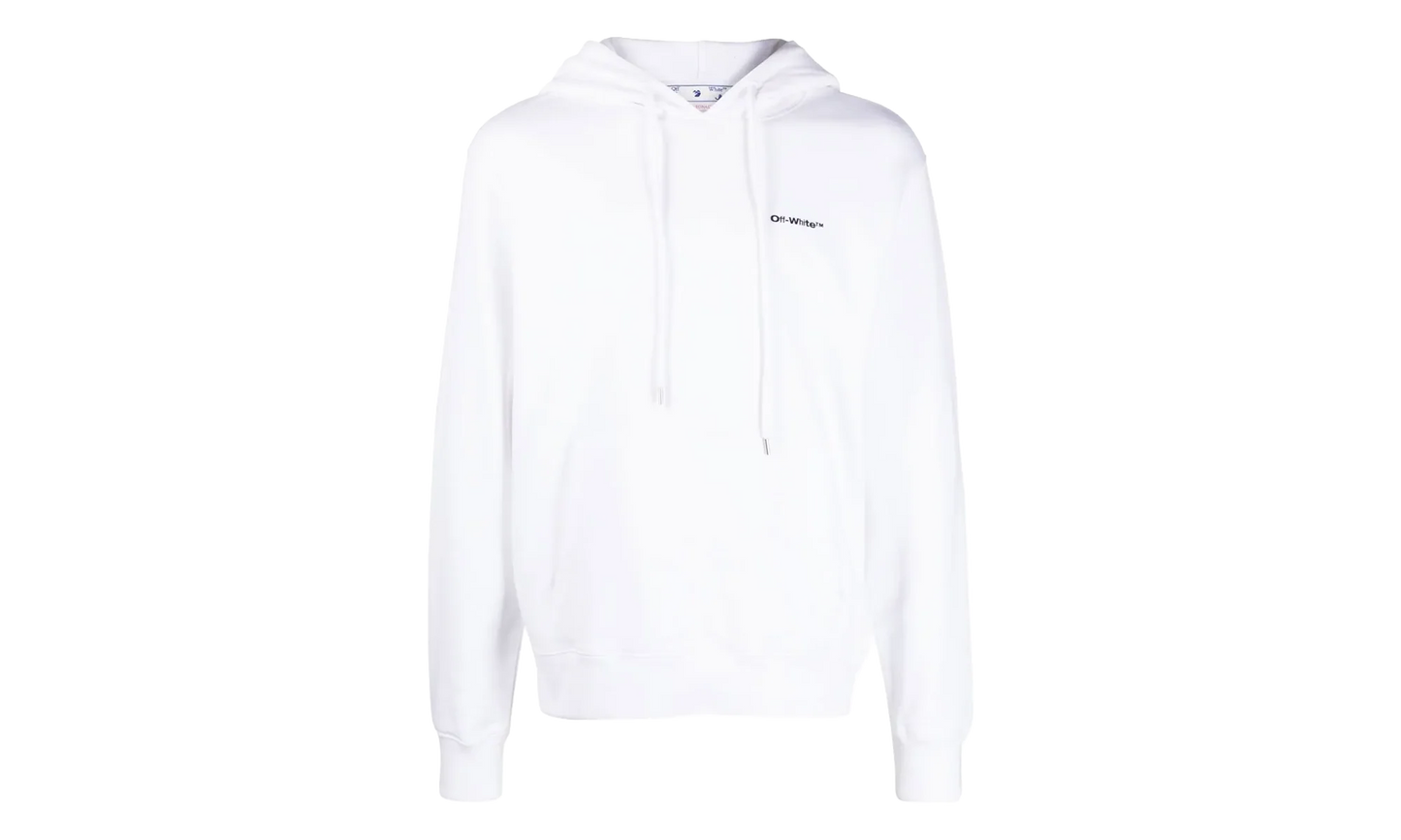 Wave Outline Diagonal Slim Hoodie "White / Black" OMBB097F22FLE0150110