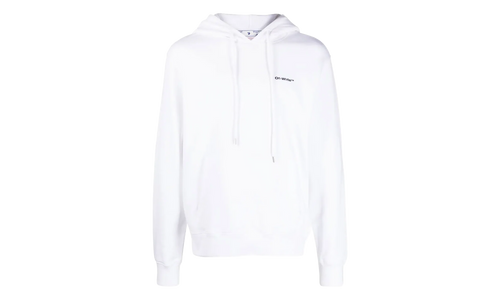 Wave Outline Diagonal Slim Hoodie "White / Black" OMBB097F22FLE0150110