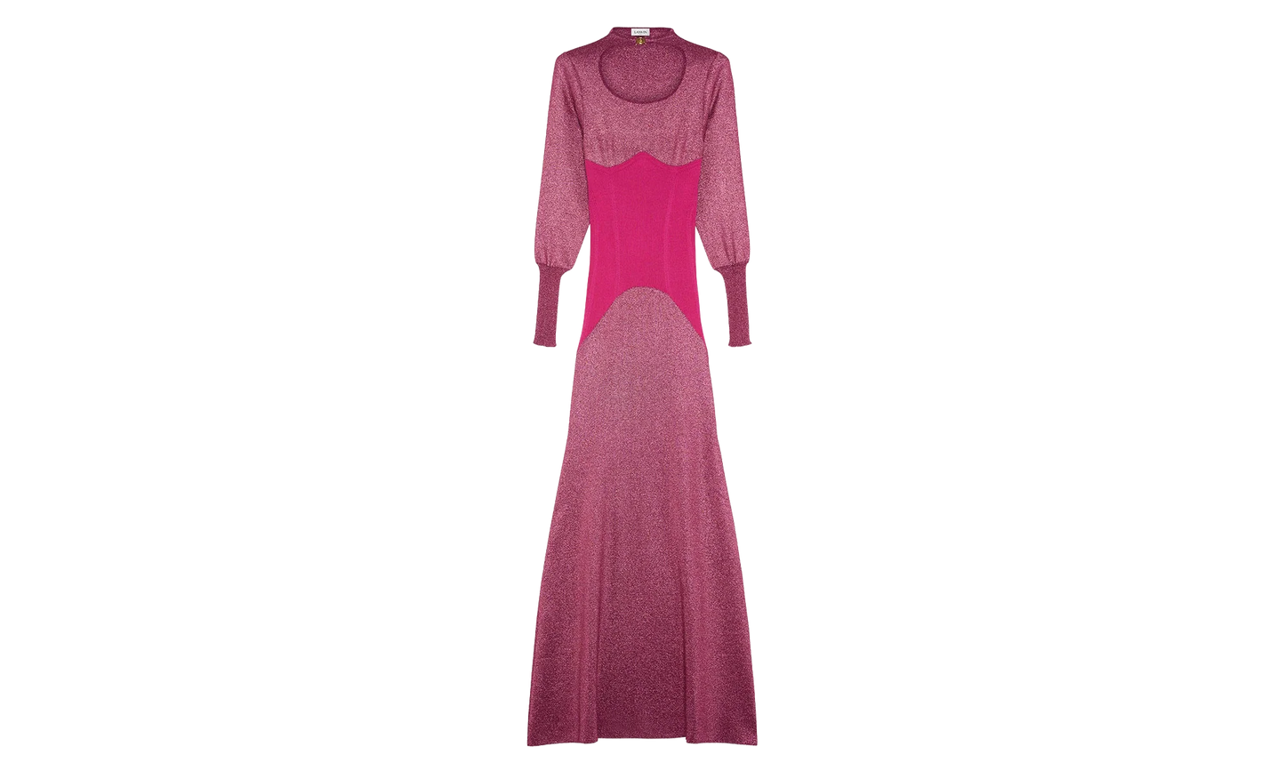 FINE RIB MIDI DRESS "FUCHSIA" RW DR0037 K007 H22 59