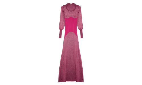 FINE RIB MIDI DRESS "FUCHSIA" RW DR0037 K007 H22 59