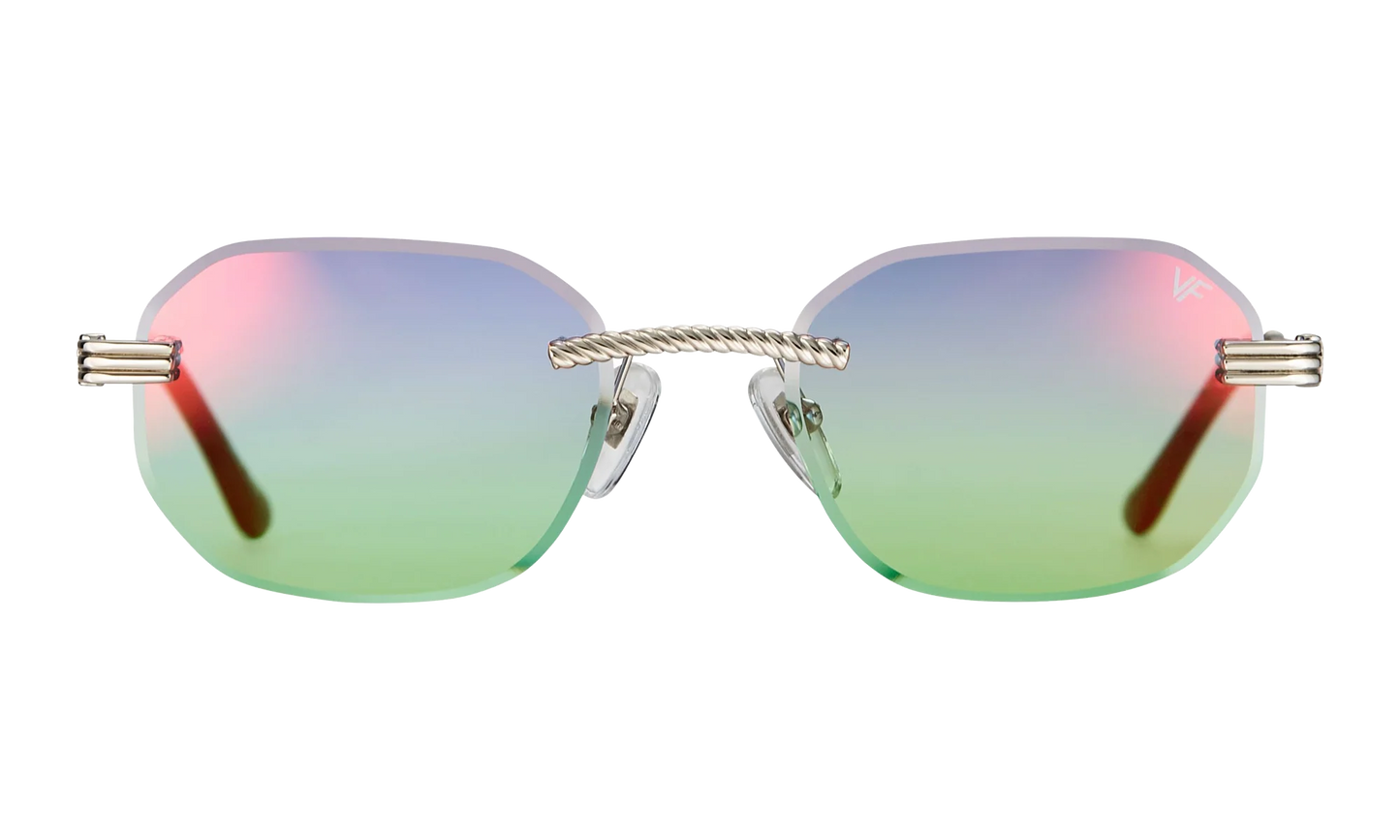 Hustler Rimless Drill Mount 24KT "White Gold / Electric Blue / Green" DMHU2 0060 50A1