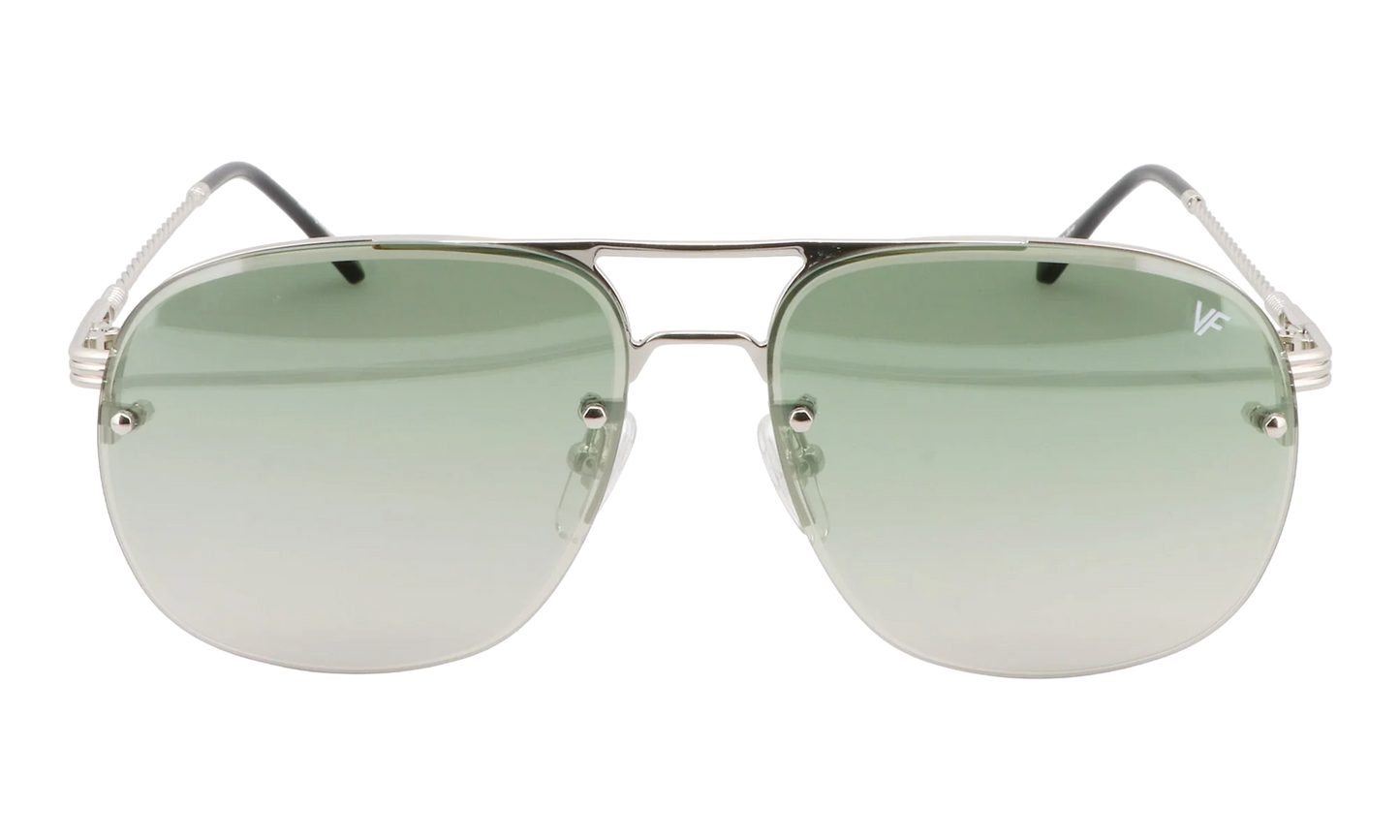 Snatch Bevel Rimless Drill Mount 18KT "White Gold / Pastel Green Gradient Flash Silver" DMSN2 0007 48D3