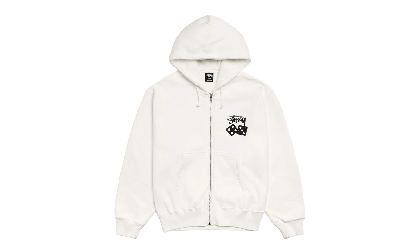 Dice Pigment Dyed Zip Up Hoodie "Natural" STUS371