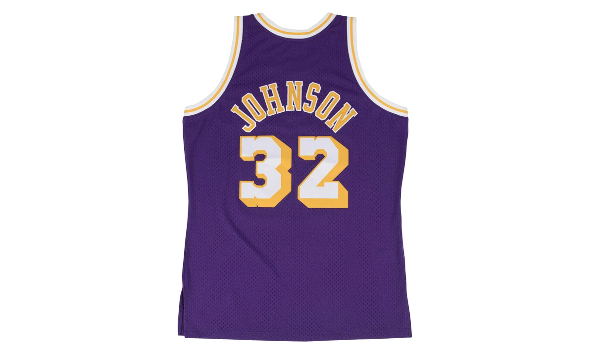 NBA Magic Johnson Swingman Road Jersey "1984 Los Angeles Lakers - Purple" SMJYGS18176 LALPURP84EJH