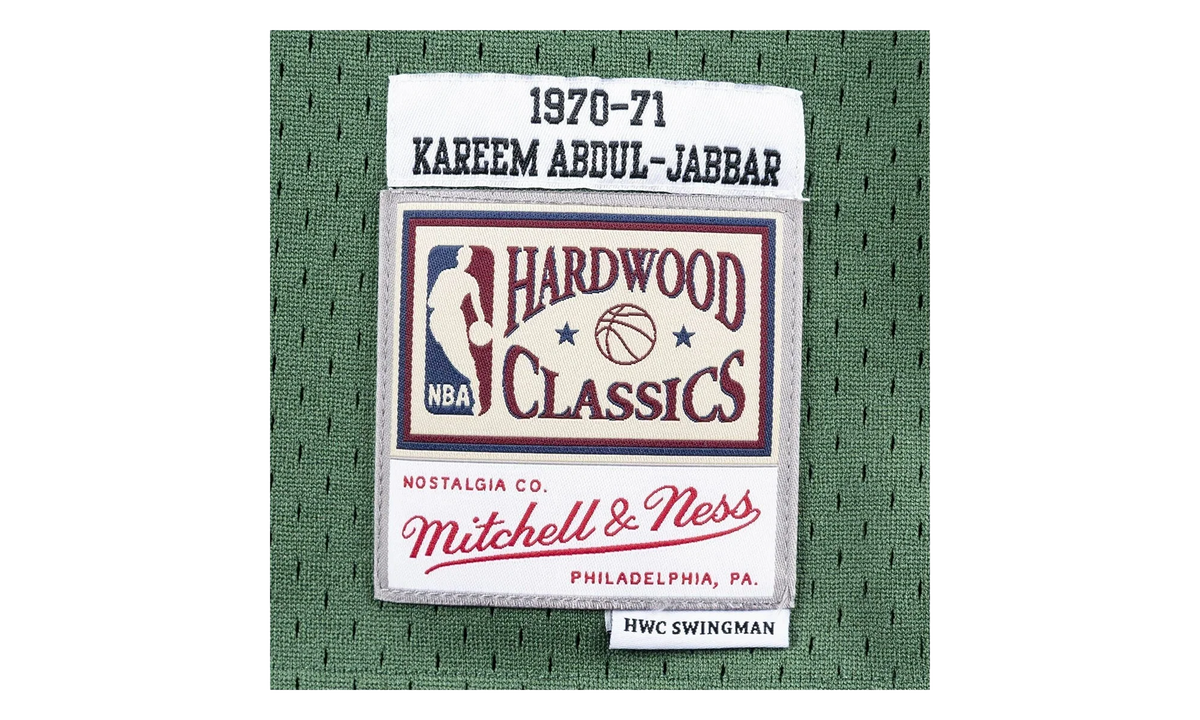 NBA Kareem Abdul-Jabbar Swingman Jersey "1970 Milwaukee Bucks - Green" SMJYAC18107 MBUDKGN70KAB