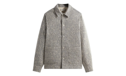 Slub Boucie Boxy Collared Overshirt "Ink Navy" KHM031816 432