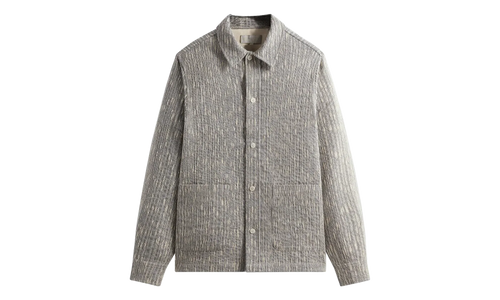 Slub Boucie Boxy Collared Overshirt "Ink Navy" KHM031816 432